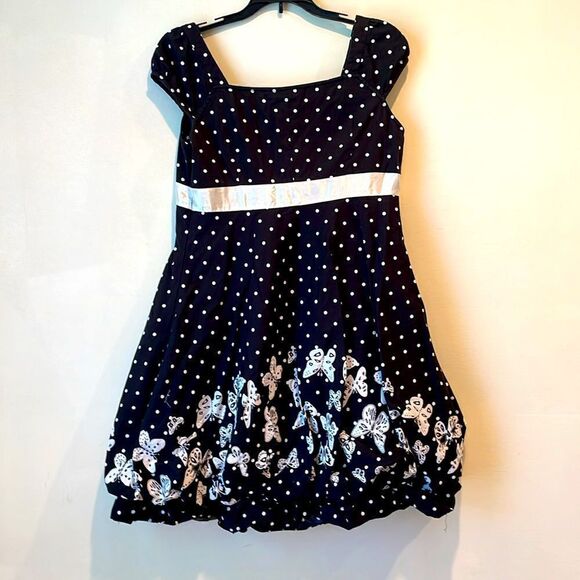 Veilond Black and White Poka Dot Dress Women's size L - Picture 4 of 6